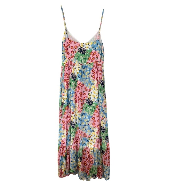 Greylin Samanta Floral Collage Dress Bright Multicolor Flowy Maxi - Picture 7 of 10